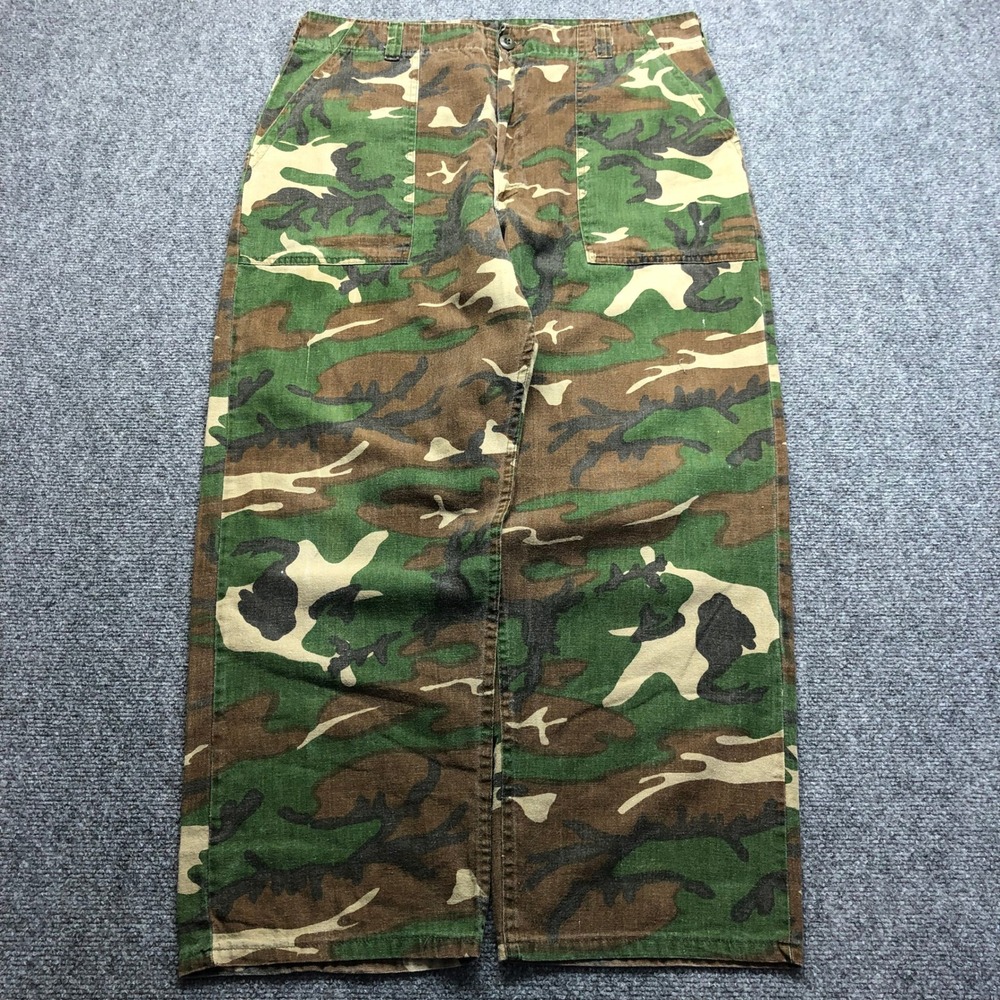 Vintage Baggy Camo Fatigue Pants Men Large Cotton Canvas Military Utility